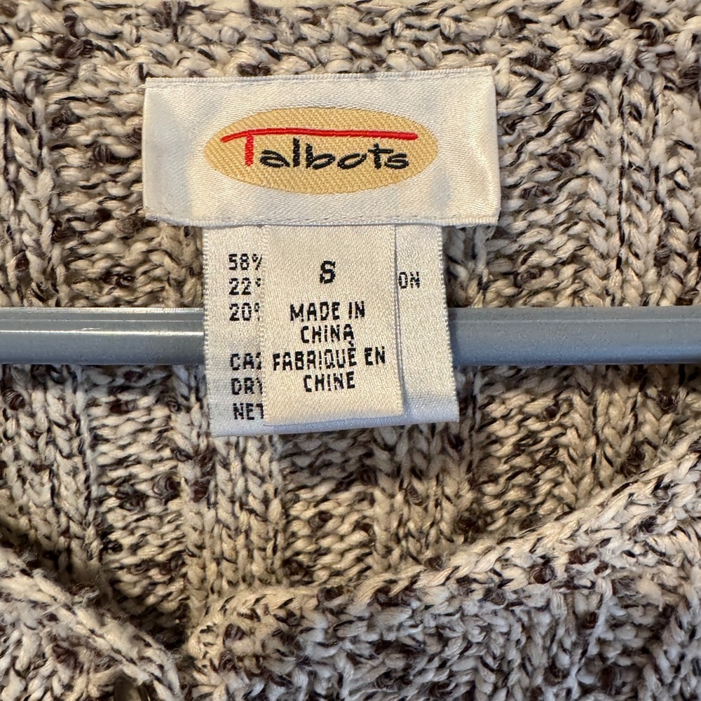 Talbots Textured Tan Cardigan - Picture 2 of 6
